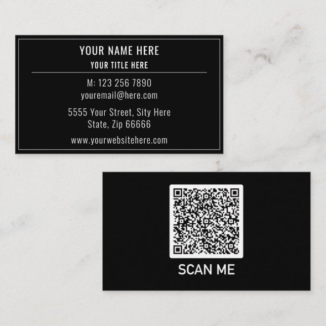 Entwerfen Sie Ihre eigene QR-Code-Business-Karte - Visitenkarte (Vorne/Hinten)