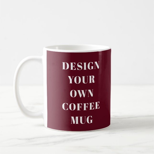 Entwerfen Sie Ihre eigene Tasse Maroon C31 White A (Links)