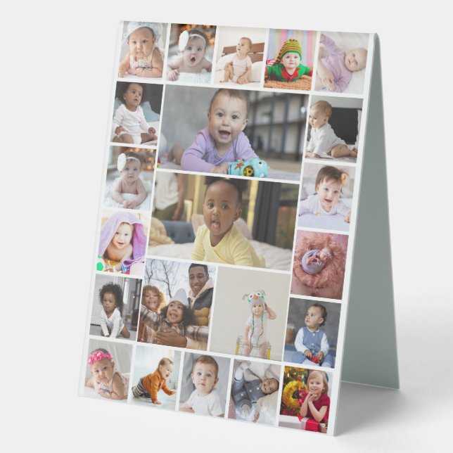Entwerfen Sie Ihre eigenen 22 Bilder Collage Gerah Tischaufsteller (Vorderseite)