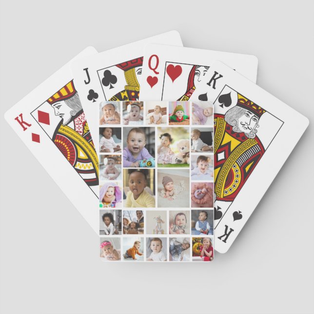 Entwerfen Sie Ihre eigenen 25 Bilder Collage Gerah Spielkarten (Rückseite)
