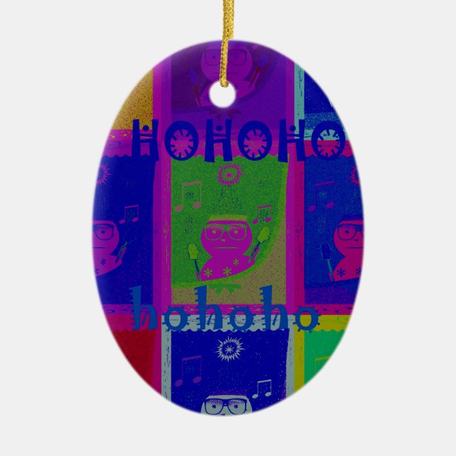 Entwerfen Sie Ihre eigenen besonderen Santa HoHoho Keramikornament (Vorne)