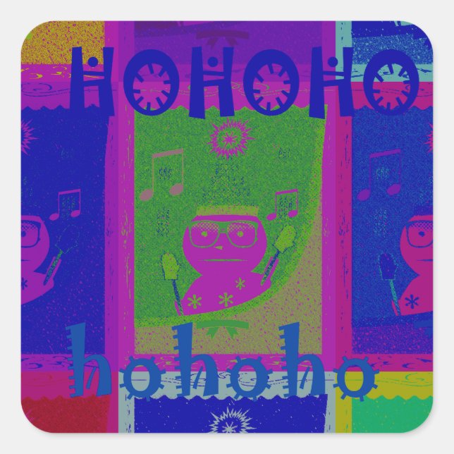 Entwerfen Sie Ihre eigenen besonderen Santa HoHoho Quadratischer Aufkleber (Vorderseite)