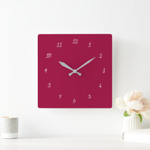 Entwerfen Sie Ihre eigenen Farben Schriftart Numme Quadratische Wanduhr