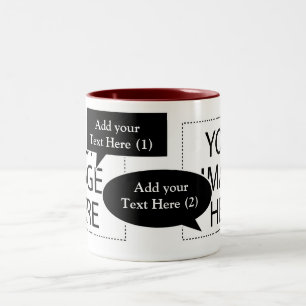 Entwerfen Sie Ihre eigenen, individuellen Sprechbl Zweifarbige Tasse
