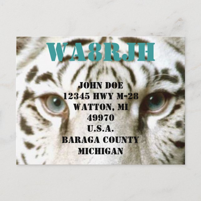 Entwerfen Sie Ihre eigenen QSL HAM Radio Ops Card  Postkarte (Vorderseite)