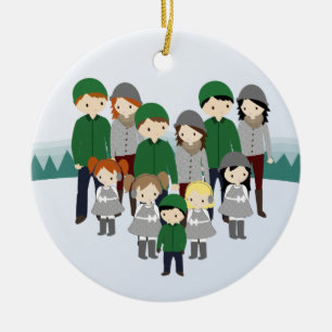 Entwerfen Sie Ihre Familien-Weihnachtsverzierung Keramik Ornament