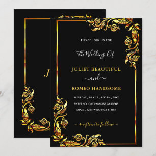 Entwerfen Sie Ihre schwarzen goldenen Hochzeitsein