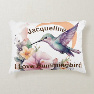 Entwerfen Sie Ihren eigenen Aquarell Hummingbird-I Dekokissen