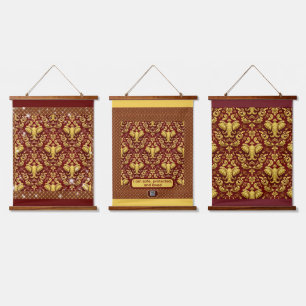 Entwerfen Sie Ihren eigenen barocken Mandala-inspi Wandteppich Mit Holzrahmen