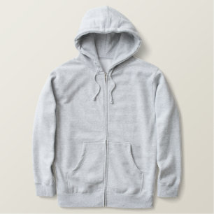 Entwerfen Sie Ihren eigenen Heide-grauen ZipHoodie Bestickter Hoodie