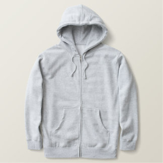 Entwerfen Sie Ihren eigenen Heide-grauen ZipHoodie Bestickter Hoodie