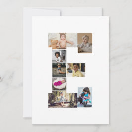 Entwerfen Sie Ihren eigenen Letter E FotoCollage Ankündigung