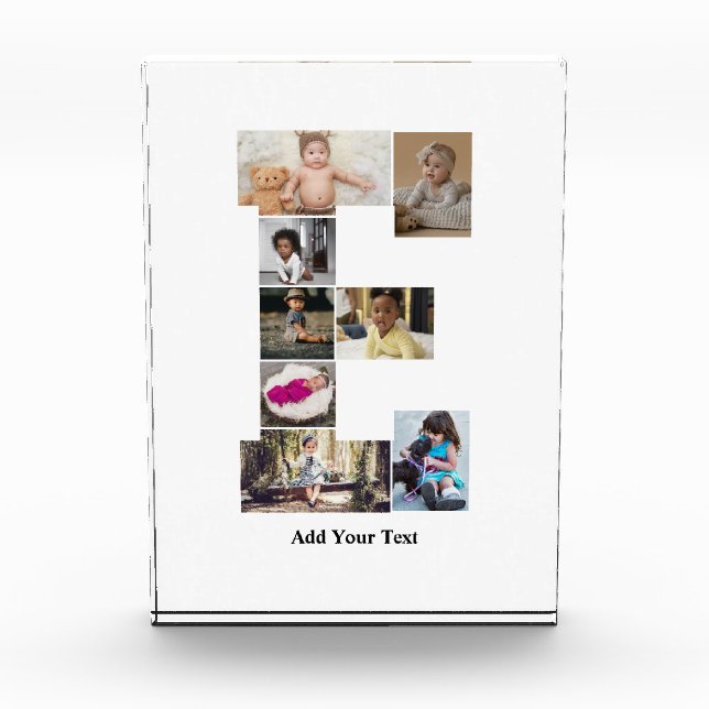Entwerfen Sie Ihren eigenen Letter E FotoCollage Fotoblock (Vorderseite)
