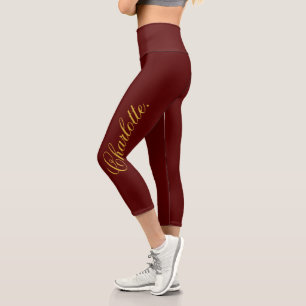 Entwerfen Sie Ihren eigenen Namen auf stilvollem M Capri Leggings