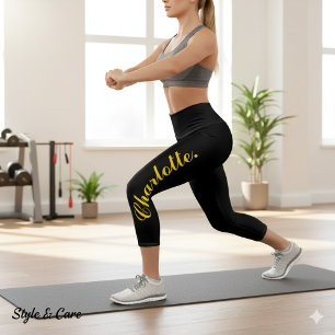Entwerfen Sie Ihren eigenen Namen auf stilvollem S Capri Leggings