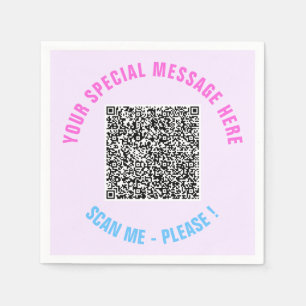 Entwerfen Sie Ihren eigenen Text und QR-Code Napki Serviette