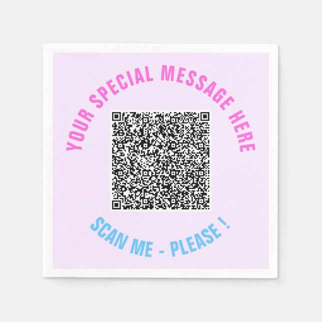 Entwerfen Sie Ihren eigenen Text und QR-Code Napki Serviette (Vorderseite)