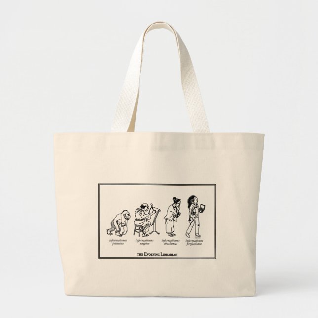 Entwickelnde Bibliothekar-Taschen-Tasche Jumbo Stoffbeutel (Vorne)