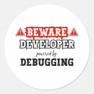 Entwickler durch Debuggen Programmierung Runder Aufkleber