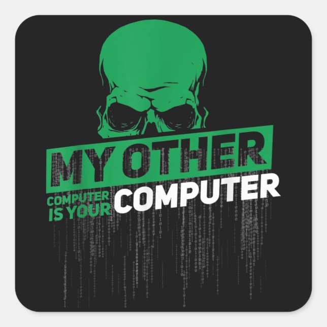 Entwickler Sysadmin Engineer Hacker Nerd Admin Cod Quadratischer Aufkleber (Vorderseite)