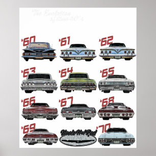 Entwicklung des 60er Impala,1960,Hot Rod,Muscle Ca Poster