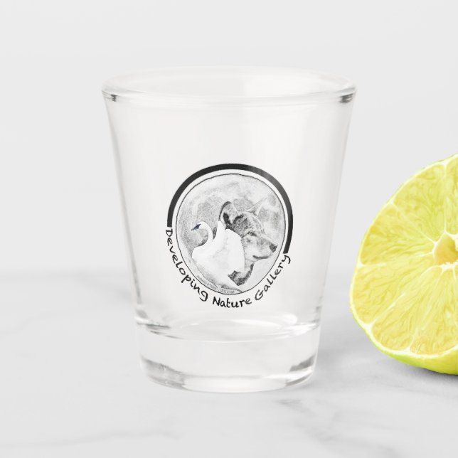 Entwicklung des Logos für die Naturgalerie Schnapsglas (Vorderseite)