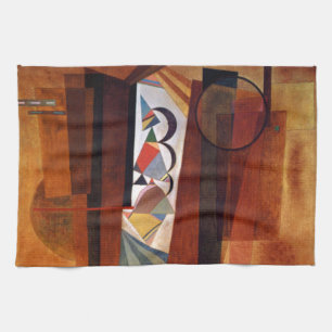 Entwicklung von Kandinsky in der braun-Abstrakten Geschirrtuch