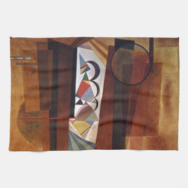 Entwicklung von Kandinsky in der braun-Abstrakten  Geschirrtuch (Horizontal)