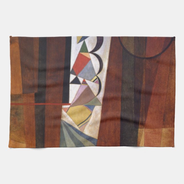 Entwicklung von Kandinsky in der braun-Abstrakten  Küchentuch (Horizontal)