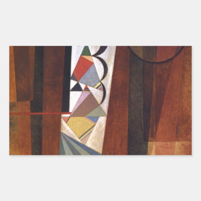 Entwicklung von Kandinsky in der braun-Abstrakten  Rechteckiger Aufkleber (Vorderseite)
