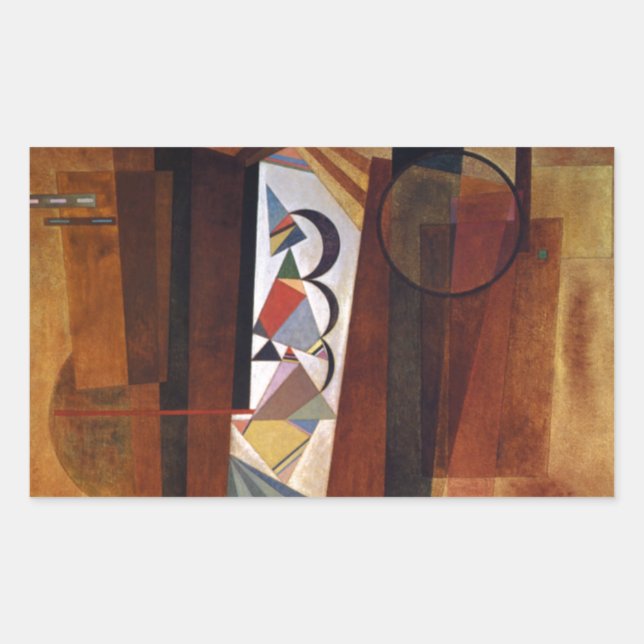 Entwicklung von Kandinsky in der braun-Abstrakten  Rechteckiger Aufkleber (Vorderseite)