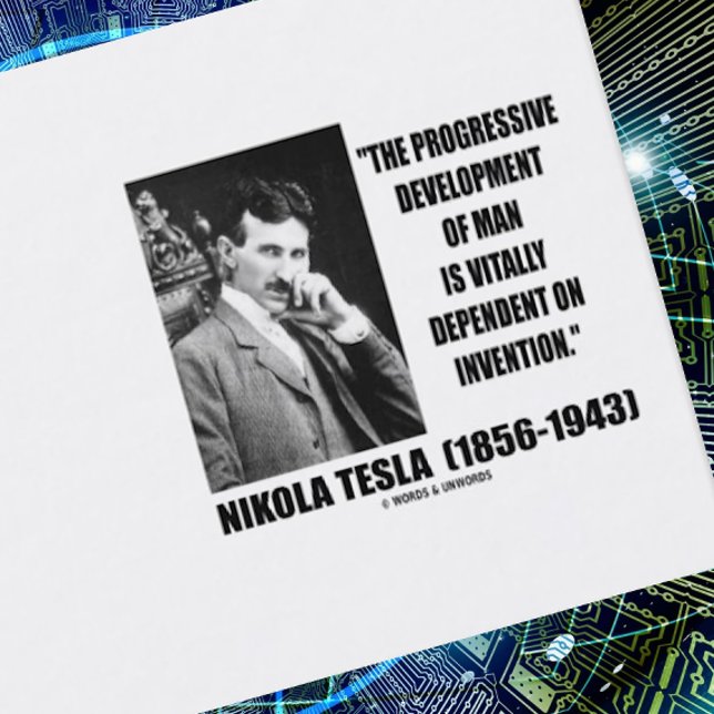 Entwicklungs-Mann-Erfindung Nikola Teslas Visitenkarte (Business card for any electrical engineer, technologist, or inventor featuring Nikola Tesla quote)