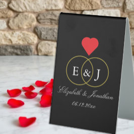 Entwined Rings Wedding Tischaufsteller