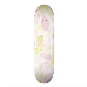 Entworfener Watercolor-Blumenhintergrund, Skateboard