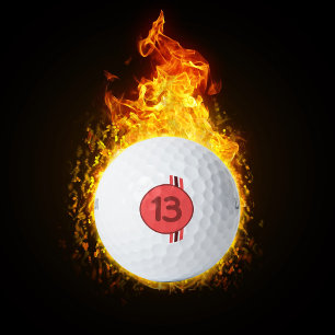 Entwurf 13 in rot auf Korallenrot mit Streifen Golfball