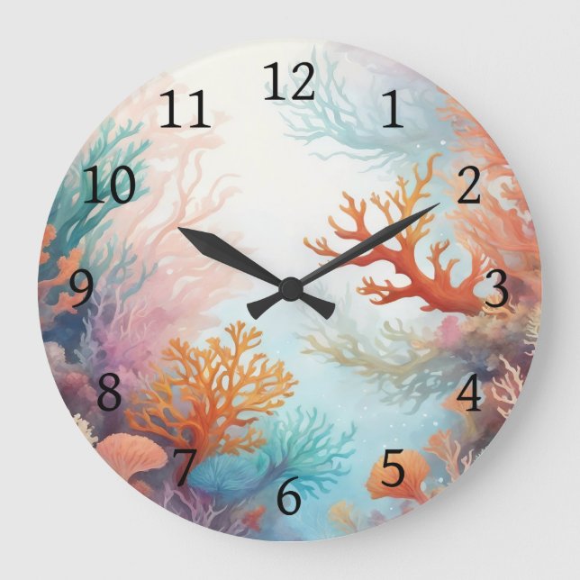 Entwurf 315 der Meeresbodenkorallen Große Wanduhr (Vorderseite)