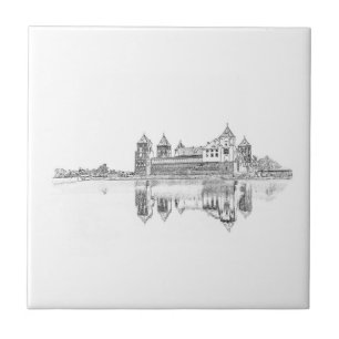 Entwurf der alten Burg Fliese