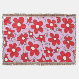 Entwurf der Blume Rot und Rosa Decke