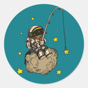 Entwurf der Fangsterne für Astronauten Runder Aufkleber