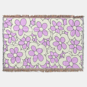 Entwurf der handgezogenen Blume Rosa und Creme Decke