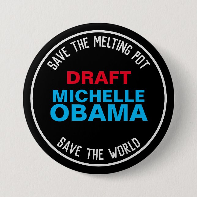 Entwurf der Kampagne MICHELLE OBAMA 2024 Button (Vorderseite)