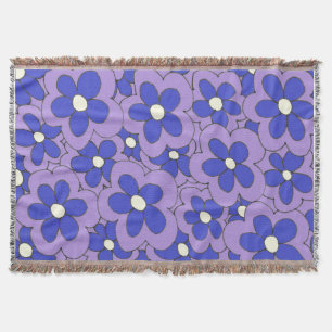 Entwurf der Lila und blauen Blume Decke