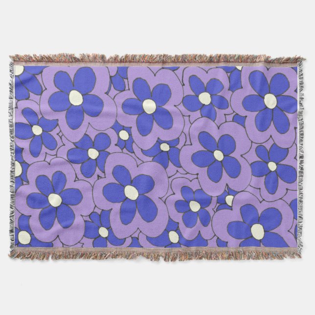 Entwurf der Lila und blauen Blume Decke (Vorderseite)