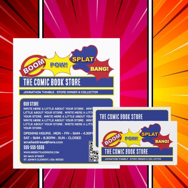 Entwurf der Onomatopoemie - Comic-Buchladen/Sammle Visitenkarte (Von Creator hochgeladen)