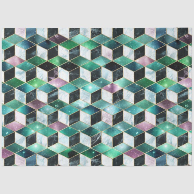 Entwurf der Serie Isometric Galaxy 3 Seidenpapier (Vorderseite)