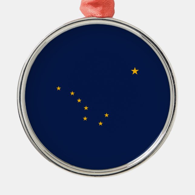 Entwurf der Staatsflagge Alaska Ornament Aus Metall (Vorne)
