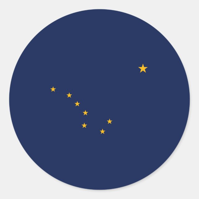 Entwurf der Staatsflagge Alaska Runder Aufkleber (Vorderseite)