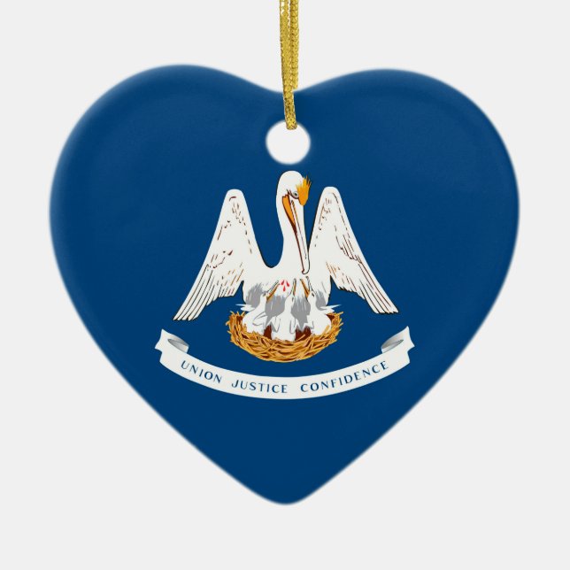 Entwurf der Staatsflagge in Louisiana Keramik Ornament (Vorne)