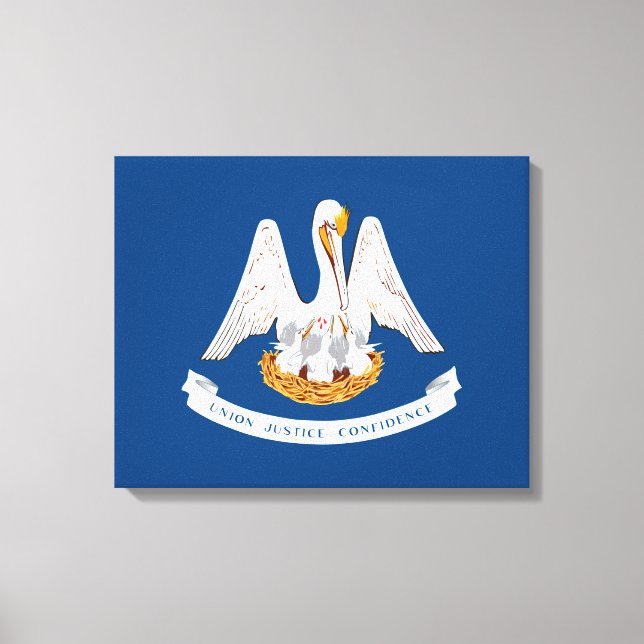 Entwurf der Staatsflagge in Louisiana Leinwanddruck (Vorderseite)