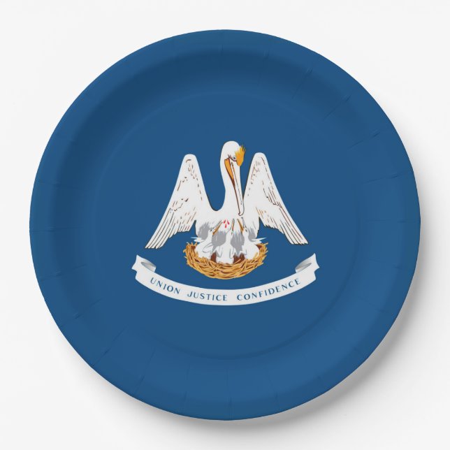 Entwurf der Staatsflagge in Louisiana Pappteller (Vorderseite)